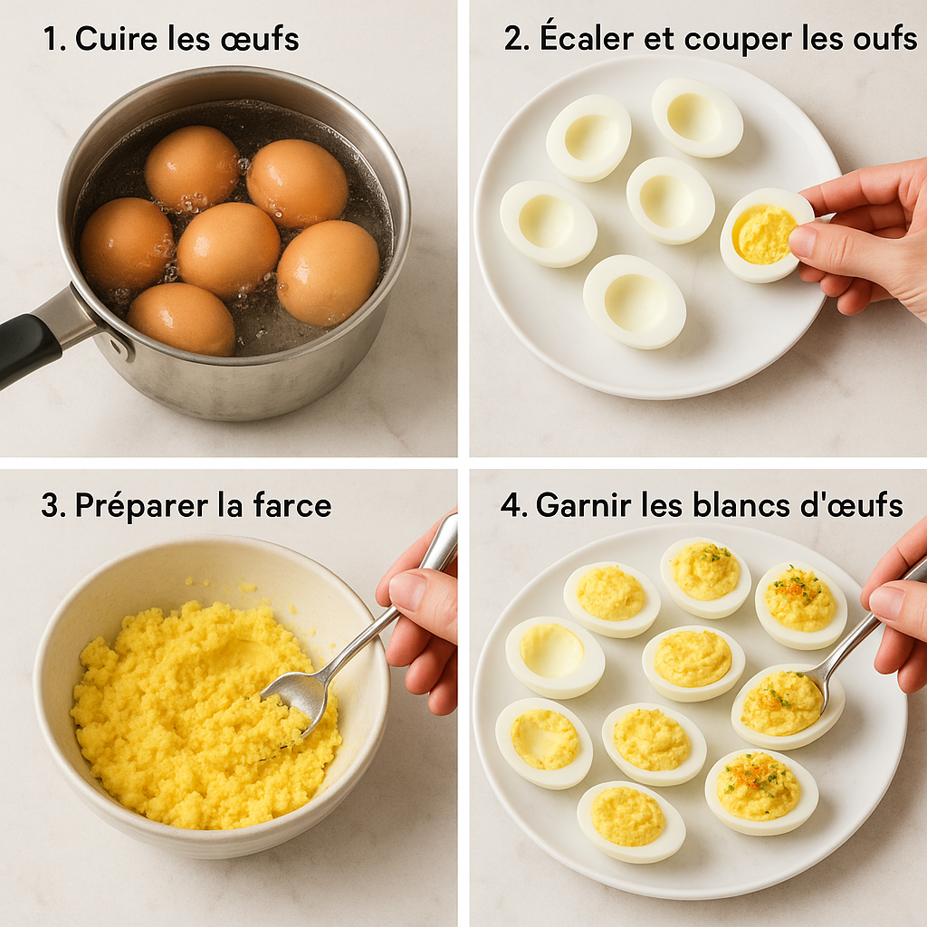 Recette Oeufs Mimosa etape par etape