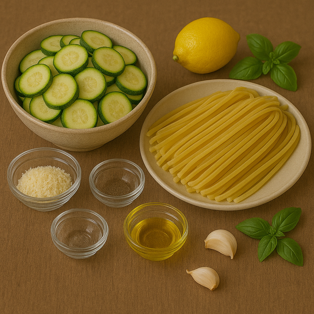 Pâtes aux courgettes et citron