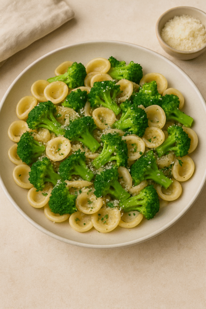Pâtes au brocoli et parmesan