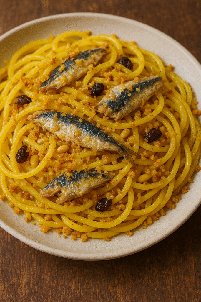 Pâtes aux sardines et safran